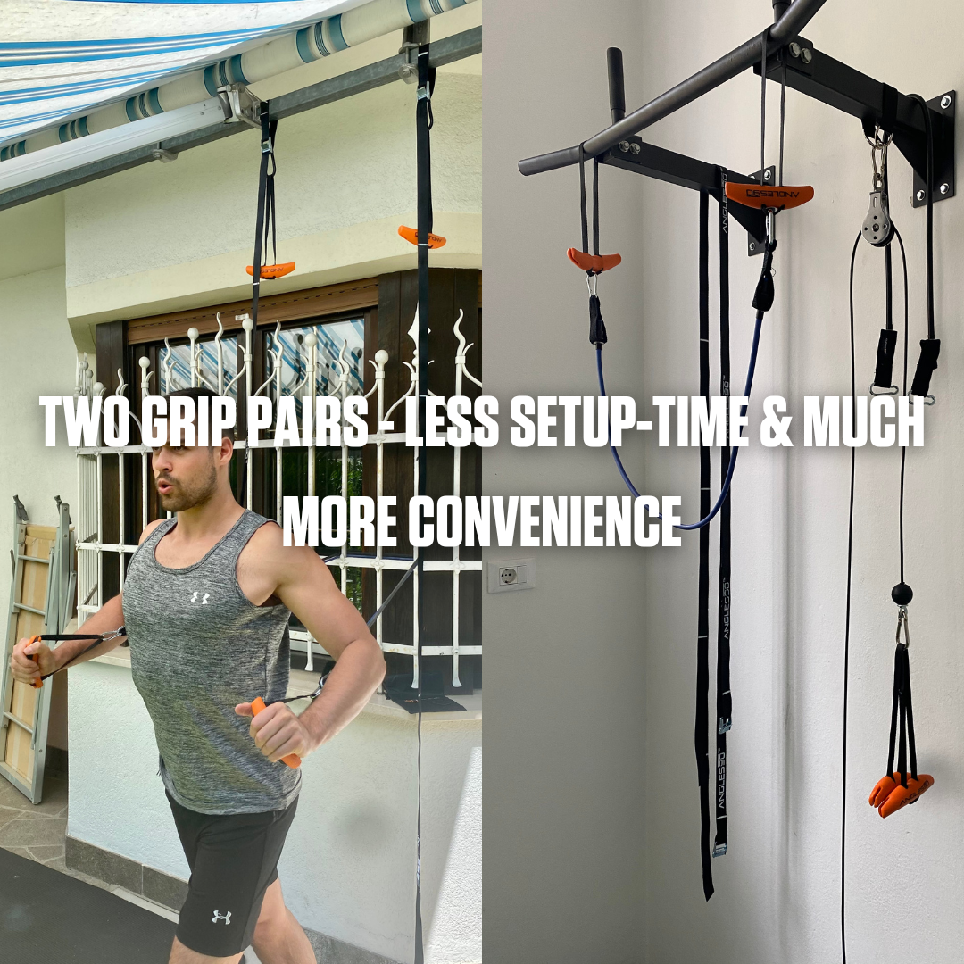 Maximize your workout efficiency with the Angles90 Wood (Limited Edition) two-grip pair system: less setup time & much more convenience.